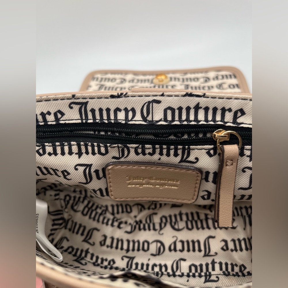 NWT Juicy Couture Women’s Gothic Dots Cafe Flawless Flap Crossbody Bag OS - Picture 4 of 11